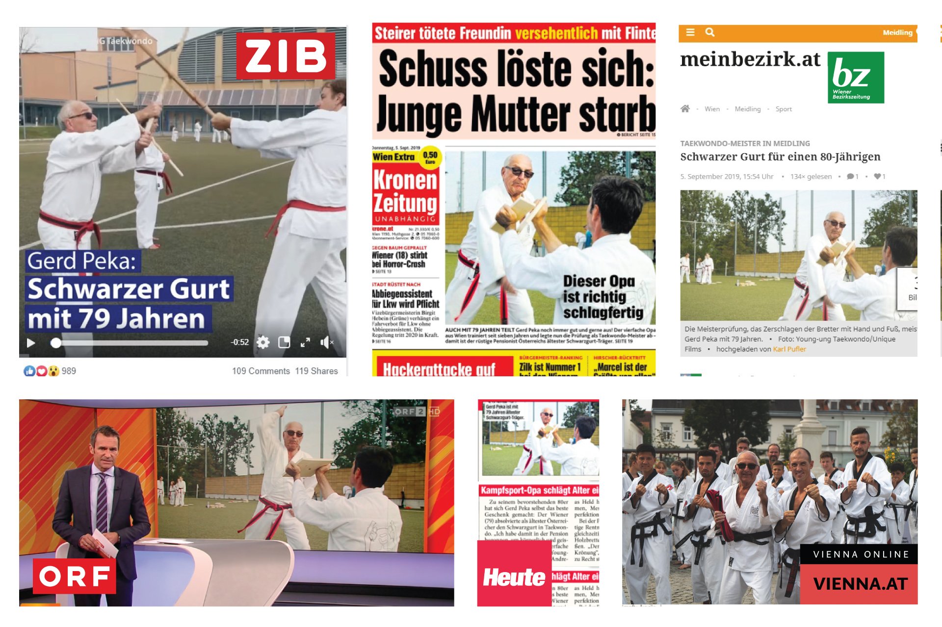 YOUNG-UNG Taekwondo Gerd Peka ORF Kronen Zeitung Heute Zeitung Bezirkszeitung Vienna.at